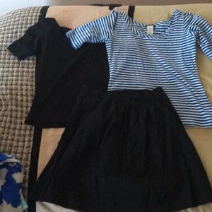 Reversible skirt and shirts set